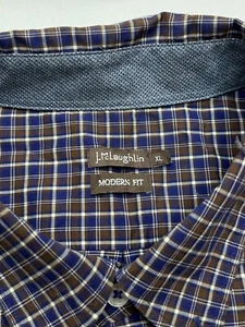 Mens J. McLaughlin Long Sleeve Button Down Shirt Size XL Check Modern Fit - Picture 1 of 7