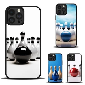 Case For iPhone 6 7 8 11 12 13 14 15 pro max neatly bowling pins ball - Picture 1 of 25