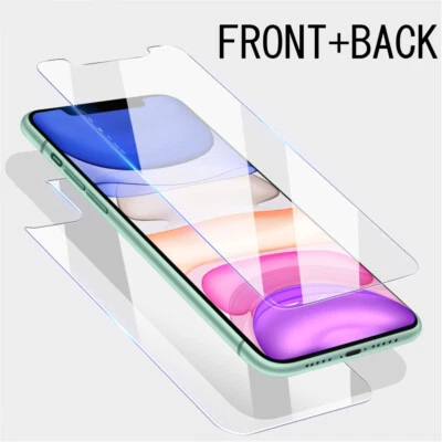 Front and Back 9H Premium Tempered Glass For iPhone 14 13 12 11 XR 7 Screen Film - Image 1 of 4