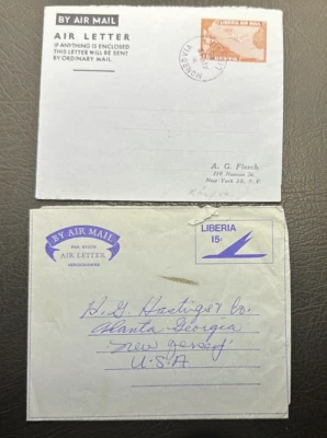 Три воздушных письма и почтовая карточка Либерии (ответная сторона) - Изображение 1 из 2