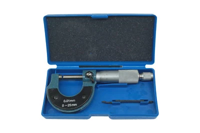 BES Micrometro Spessimetro 0,01 A 0-25mm Micro Metro Calibro Misura Misurazioni