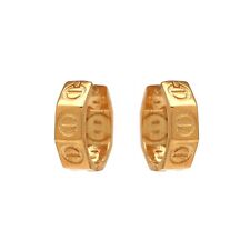 20 karat Yellow Gold Hoop Earrings, Fine Jewelry Huggies Handmade Earrings