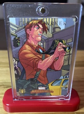 SKYBOX 2007 MARVEL MASTERPIECES Card #2/9 PETER PARKER + NEW CARD CASE & STAND - Image 1 of 3