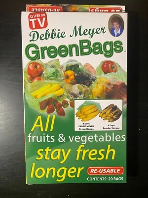 Debbie Meyer Generic Green Bags Stay Fresh 20 Reusable Bags 10Med 10Lg Save $$$ - Image 1 of 4