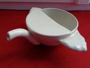 BIBERON CANARD DE MALADE A OREILLES EN FAIENCE CRAQUELEE XIXEME - Imagen 1 de 3