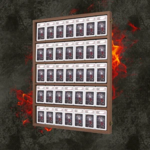 Graded Sports Card Vitrine - Dk Brown 35 Sportkarten Display Rahmen mit UV - Bild 1 von 4