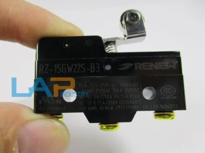 Microinterruptor fechado 10 peças novo RZ-15GW22S-B3 dobradiça curta alavanca de rolo - Imagem 1 de 4