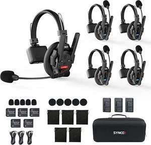 SYNCO XTALK XPRO5 Wireless Intercom Headset 2.4GHz System 5 Person 500m/1640ft - Picture 1 of 8