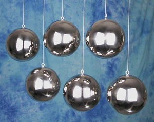 Christbaumkugeln Edelstahl poliert 6 Stück Durchmesser 10 cm - Bild 1 von 1