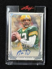 2021 Leaf Art Of Sport Imagestic #1/1 Aaron Rodgers Gold Prizm Holo Foil Auto