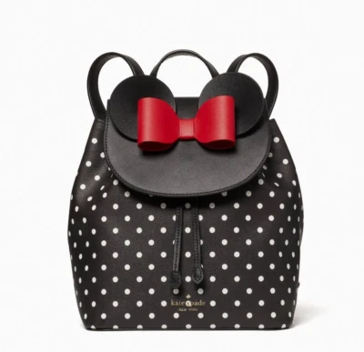 New Kate Spade Disney X Minnie Mouse Backpack Grain Leather Black with Dust bag - Image 1 of 4