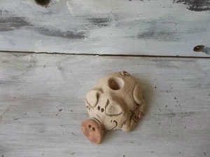 Small ceramic piggy pen and pencil holder/Miniature piggy, piglet, pig  figurine - Picture 1 of 5