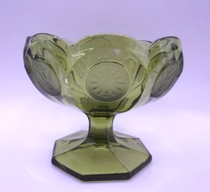 Vintage Fostoria Green Coin Glass Liberty Torch / 1886 Eagle Compote Bowl Dish - Picture 1 of 4