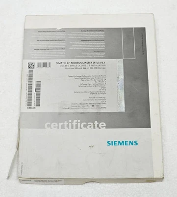 SIEMENS SIMATIC S7, MODBUS MASTER (RTU) V3.1 6ES7870-1AA01-0YA0 Software #2 - Bild 1 von 4