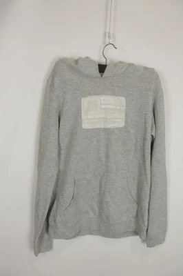 Ralph Lauren Gris Algodón Manga Raglán Acanalado Dobladillo y Puño Pullover Sudadera con Capucha Talla L Foto 1 de 4