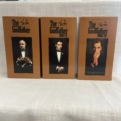 The Godfather Trilogy Collection Parts I,II,III VHS, 6-Tape Set Full - Image 1 of 4