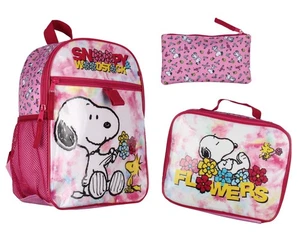 Peanuts Snoopy Woodstock Blumenfigur 3 Stück Mini Rucksack Brotdose Bleistift... - Bild 1 von 8