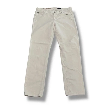 Pantalones de pana AG Adriano Goldschmied The Stilt Cigarette Leg blancos 31R 30 x 27 Foto 1 de 4