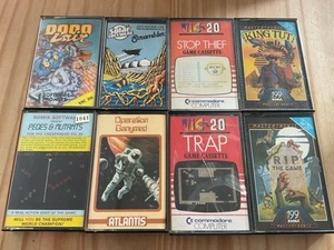 8 X VIC 20 Games Cassettes Bundle Job Lot Scrambler Dodo Lair Etc - Photo 1/9