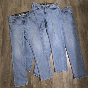 Jeans Eddie Bauer uomo 34x32 taglio dritto elasticizzato vita flessibile lotto di 3 - Foto 1 di 21