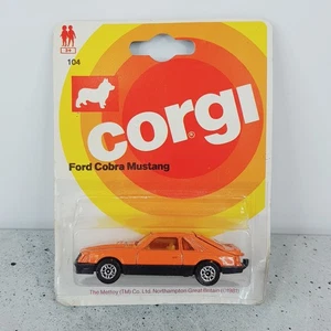 Vintage 1981 - CORGI Diecast Car Orange FORD COBRA MUSTANG #104 - Picture 1 of 6