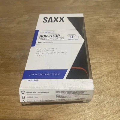 Calzoncillo de algodón elástico sin parar Saxx ajuste relajado XLarge negro para hombre Foto 1 de 2