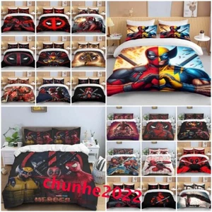 Deadpool & Wolverine Duvet Cover Pillowcases Single Double King Bedding Set Gift - Picture 1 of 23