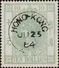 Hong-Kong. Fiscal.º Usadoyvert 7A. 1874. 10$ Green Grey (Colour Slightly Your