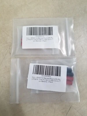 2 Packs - CESS-053 Banana Plug to Pin Plug Adapter 4mm Female to Male Screw Type - Image 1 of 4