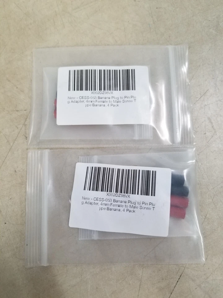 2 Packs - CESS-053 Banana Plug to Pin Plug Adapter 4mm Female to Male Screw Type - Image 1 of 4