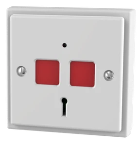 Bouton Panique Électronique Blanc À Encastrer Double - Picture 1 of 1