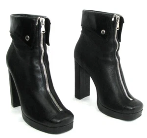 FREE LANCE Boots Lyne 7 Front Zipboot Heels 11 CM Black Leather 37 Very Fine - Picture 1 of 9