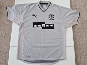 CLASSIC EVERTON FC 2001-2002 M MEDIUM MENS AWAY FOOTBALL SHIRT PUMA TOFFEES - Picture 1 of 9