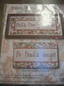 FAITH FAMILY FRIENDS COUNTED CROSS STITCH KIT Desogn Works 2474 Size 7 X 18" NIP - Picture 1 of 1