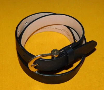 MUJER H&M CINTURÓN DELGADO CUERO GENUINO NEGRO TALLA S - 34/85cm.. Foto 1 de 4