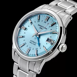 Pulsera y cuero SEESTERN GMT, NH34, azul claro, cristal de zafiro abovedado - Imagen 1 de 14