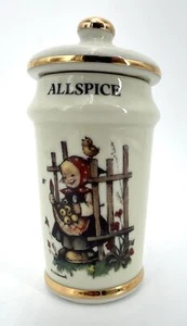 Tarro de especias vintage MJ HUMMEL Allspice Danbury Mint oro adorno porcelana 1987 - Imagen 1 de 5