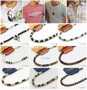 Mens Beaded NECKLACE Surfer Bead Necklace Gift for Him Men Dad Boys AUSSIE STYLE - Picture 1 of 32
