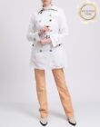 RRP €968 BURBERRY Trench Coat UK10 US6 IT42 S-M White Belted Double Breasted