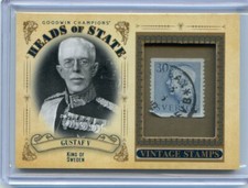 2020 Upper Deck Goodwin Champions GUSTAF V Sweden Head of State Vintage Stamp SP