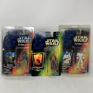 Lot of 3 Kenner Star Wars Action Figures Boba Fett Saelt Marae Stormtrooper Luke - Picture 1 of 8