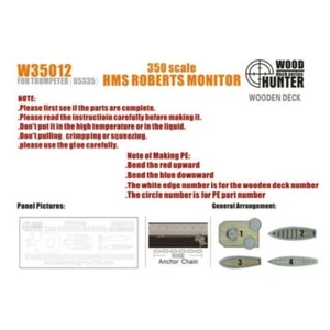 Hunter W35012 1/350 Madera Cubierta HMS ROBERTS MONITOR PARA TROMPETISTA 05335 - Imagen 1 de 2