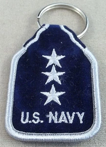 US Navy Vice Admiral O-9 Rank Embroidered Keychain - Picture 1 of 1