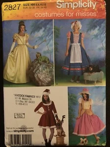 Simplicity 2827 Costume Princess Maiden Elf Plus Plus Dog Misses Size 6 8 10 12 - Picture 1 of 2