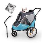 2-In-1 Happy Pet Dog Stroller And Bike Pet Trailer For Medium And Ocean Blue