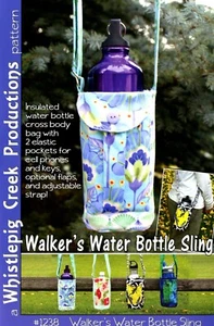WALKER'S WATER BOTTLE SLING Sewing Pattern by Whistlepig Creek Crossbody Carry - Picture 1 of 2