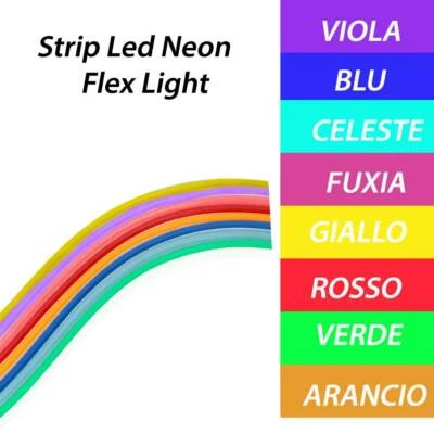 VETRINEINRETE Strip led neon flex flessibile striscia 600 led 5mt 8 colori di luce 40 w ip65