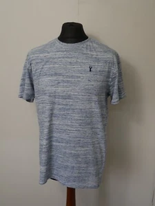 NEXT Herren T-Shirt blau Baumwolle Größe Large L Rundhals Print (T458) - Bild 1 von 8