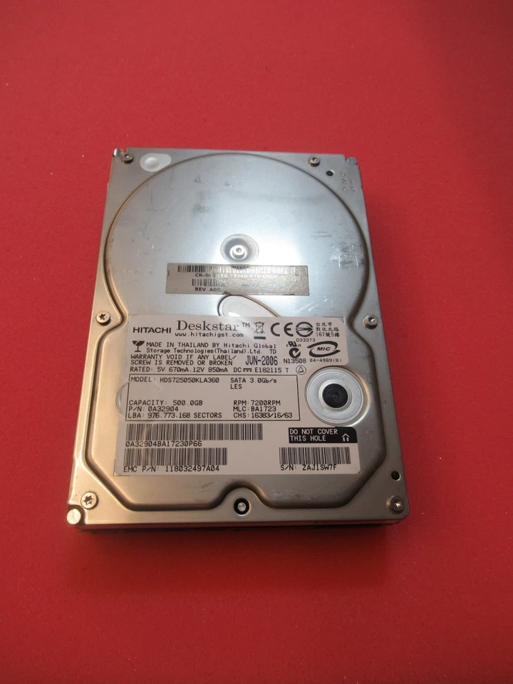 EMC AX150 500GB 7.2k 3.5" SATA AX-SA07-500 005048607 PG198 Hard Drive no caddy - Image 1 of 1