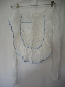 Vintage sheer blue white Half Apron  bows - Bild 1 von 4